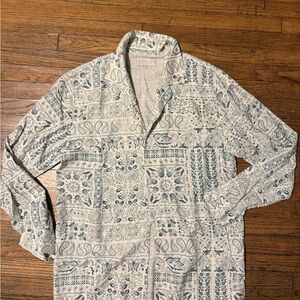 Kith Blue and Cream Paisley Shirt
